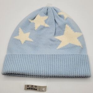 Crewcuts Blue with white star beanie hat cap L / XL age 8 -14
